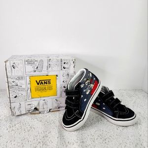 Vans x Peanuts Snoopy Red Baron Skateboard High Top Shoes Kids Size 6